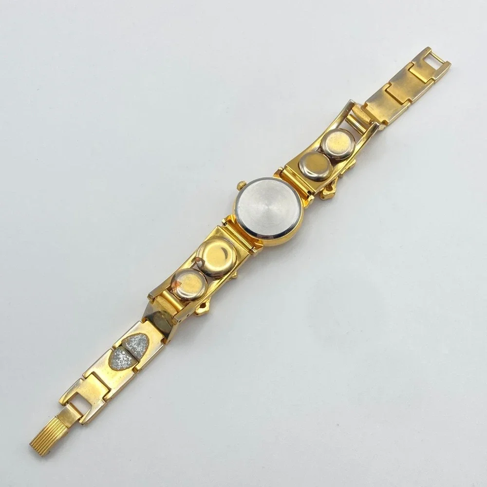 Cassant Womens Watch 22mm Gold Tone Elephant Slide Charms New Battery 6.75